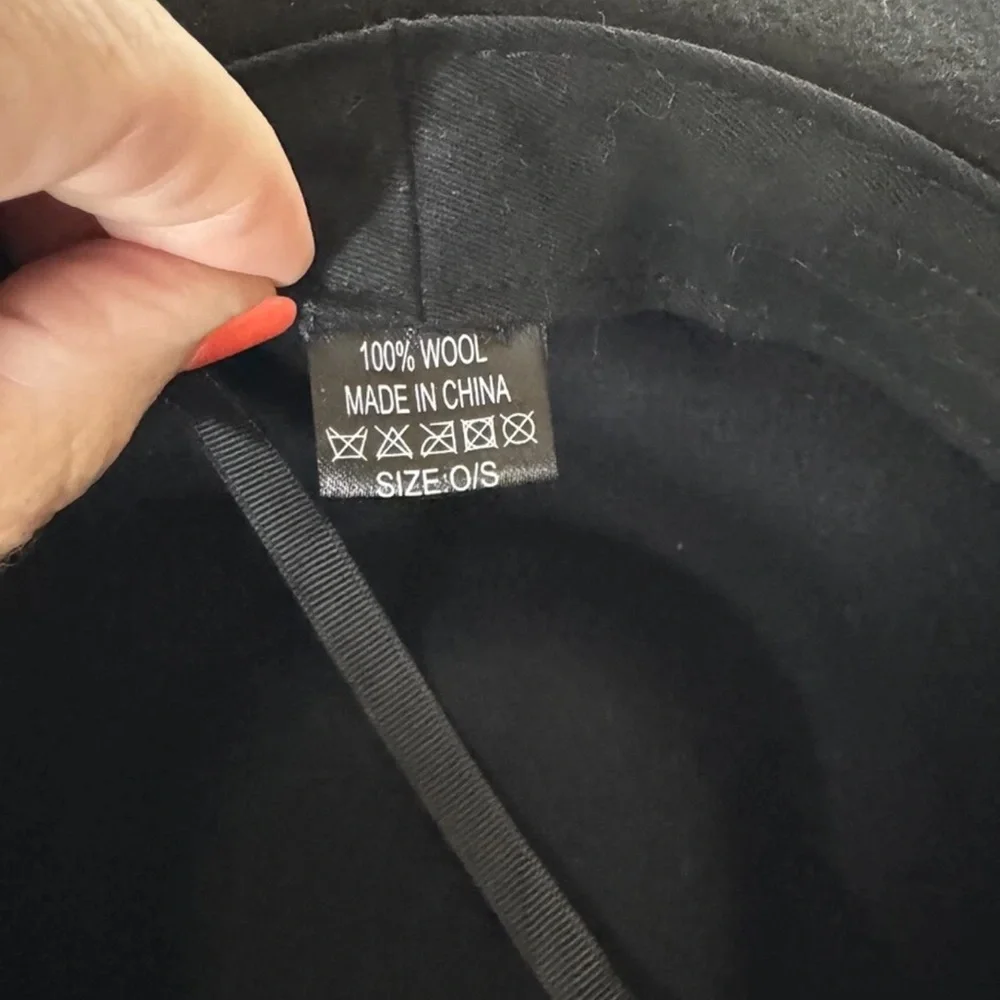 SAKS 5th Ave Black Wool Fedora Ribbon Band O/S NWOT $99